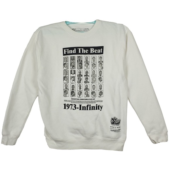 50th Hip Hop Mitchell‎ & Ness Medium Sweatshirt 1973 - Infinity Rappers Art New